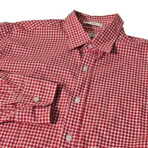 J Crew Thomas Mason Slim Fit Red Gingham Button Down Shirt Men Size M